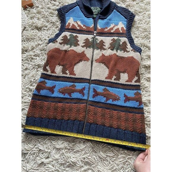 Woolrich Womens Zip Up Shawl Collar Sweater Yellowstone Here I Come Small Vest - Picture 8 of 14